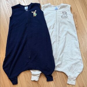 Halo Fleece Sleep Sacks for Big Kids - Navy and Cream Toddler 2-3T unisex